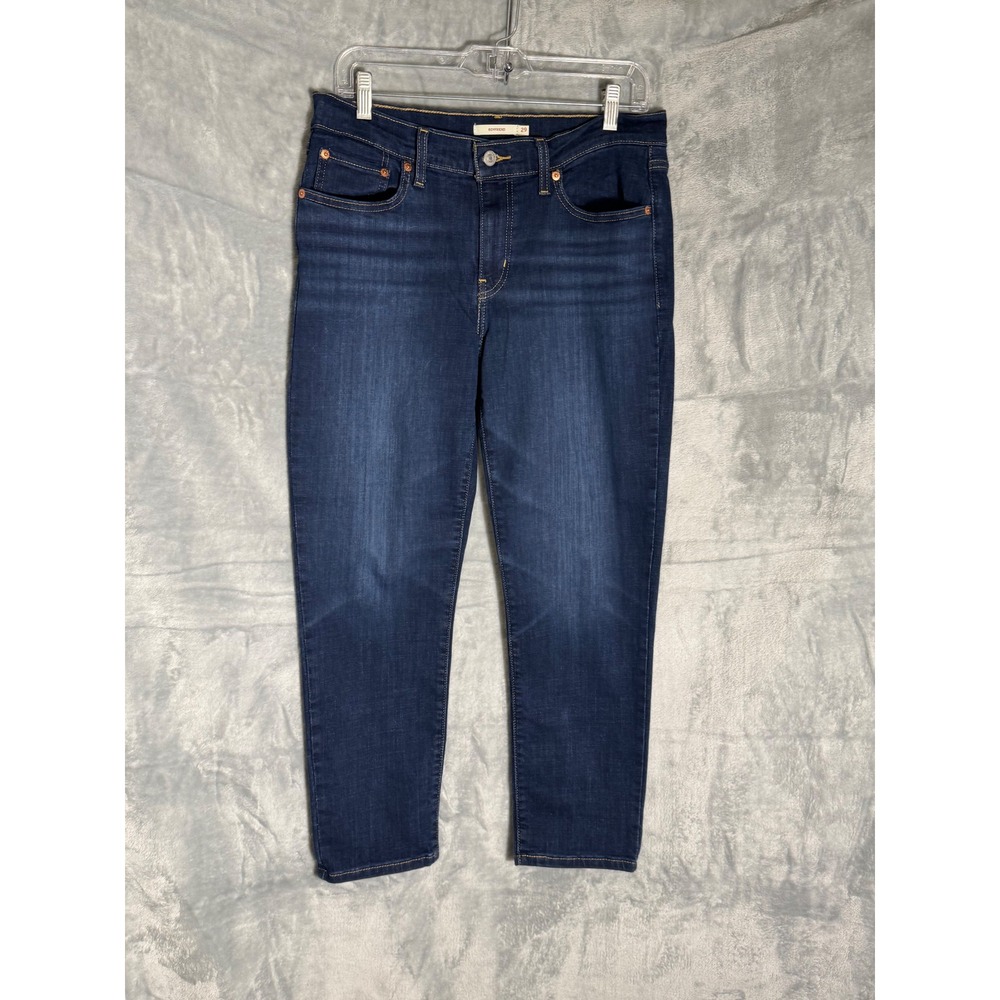 Levis Boyfriend‎ Jeans Womens 29 Dark Wash Stretch Denim Mid Rise 198870164
